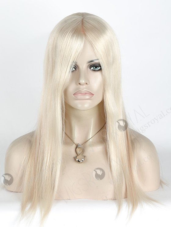 In Stock European Virgin Hair 16" Straight White Color Silk Top Glueless Wig GL-08054-2738