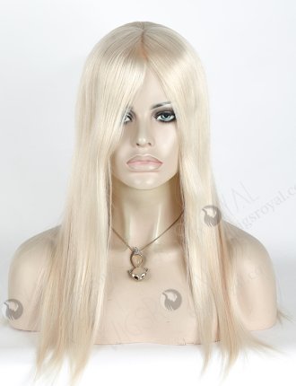 Gorgeous No Glue 16 Inch Platinum Blonde Human Hair Wigs GL-08054