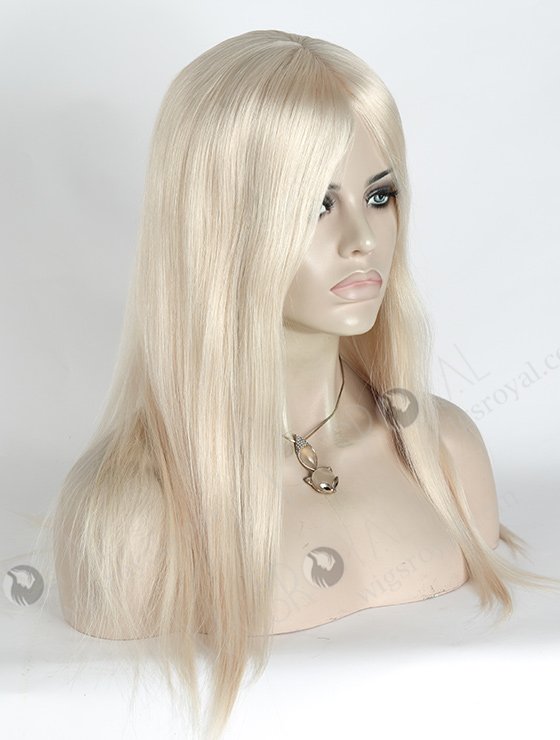 In Stock European Virgin Hair 16" Straight White Color Silk Top Glueless Wig GL-08054-2740