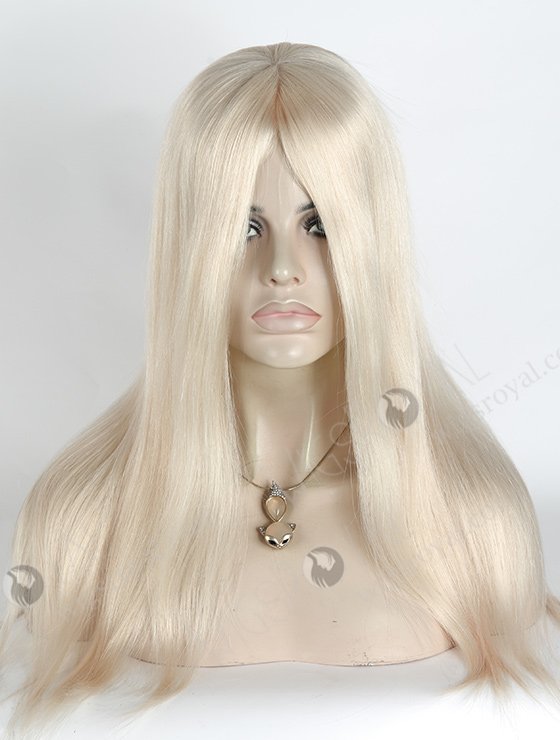 In Stock European Virgin Hair 18" Straight White Color Silk Top Glueless Wig GL-08048-2746