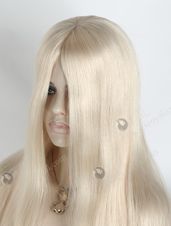 In Stock European Virgin Hair 18" Straight White Color Silk Top Glueless Wig GL-08048-2748