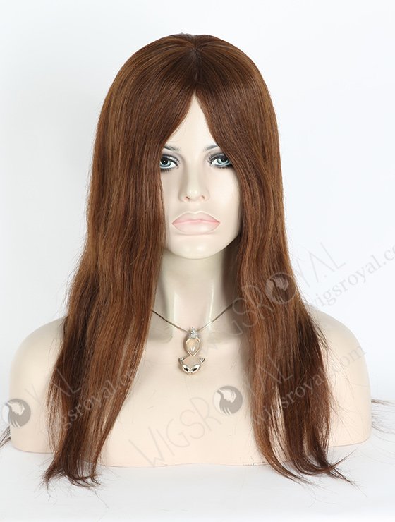In Stock European Virgin Hair 16" Straight 4# Color Silk Top Glueless Wig GL-08029-2530