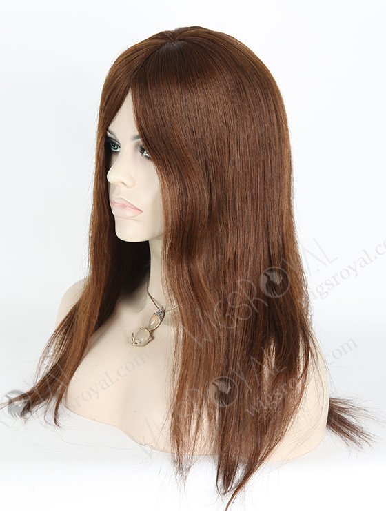 In Stock European Virgin Hair 16" Straight 4# Color Silk Top Glueless Wig GL-08029-2532