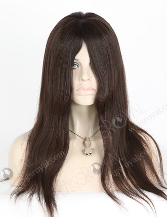 In Stock European Virgin Hair 18" Natural Straight Natural Color Silk Top Glueless Wig GL-08003