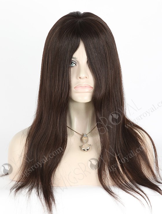 In Stock European Virgin Hair 18" Natural Straight Natural Color Silk Top Glueless Wig GL-08013-2646