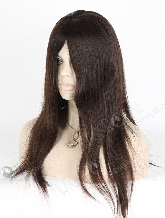 In Stock European Virgin Hair 18" Natural Straight Natural Color Silk Top Glueless Wig GL-08013-2647