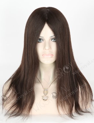 In Stock European Virgin Hair 16" Natural Straight Natural Color Silk Top Glueless Wig GL-08012