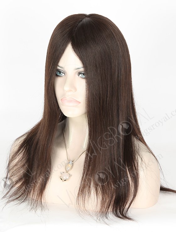 In Stock European Virgin Hair 16" Natural Straight Natural Color Silk Top Glueless Wig GL-08012-2630