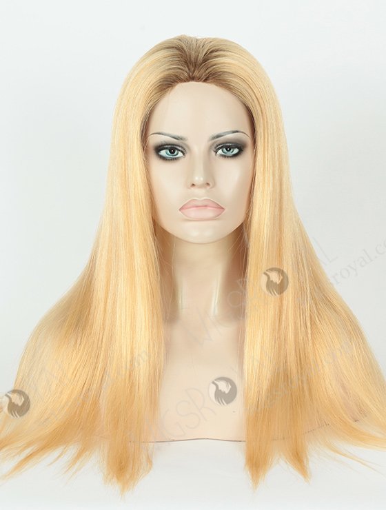 In Stock European Virgin Hair 20" Straight T9/24# Color Silk Top Glueless Wig GL-08019-2847