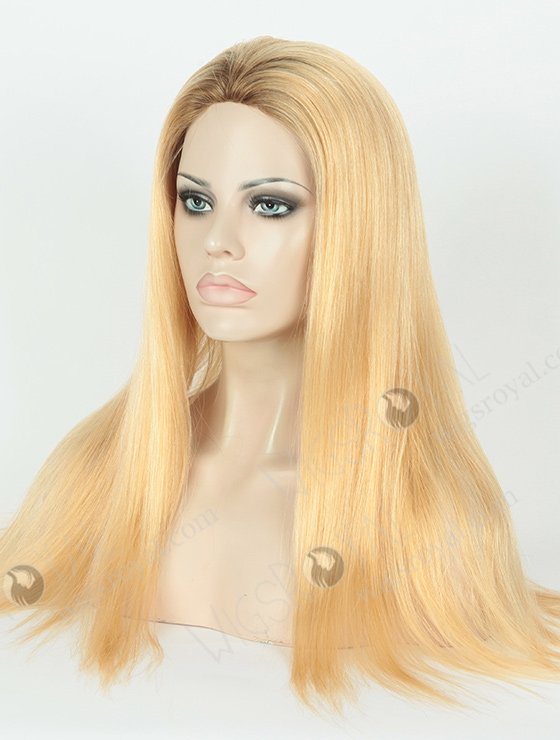 In Stock European Virgin Hair 20" Straight T9/24# Color Silk Top Glueless Wig GL-08075-2855