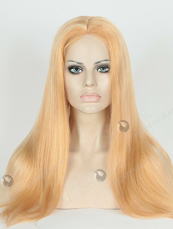 In Stock European Virgin Hair 20" Straight 27/613# Highlights Color Silk Top Glueless Wig GL-08022-2895