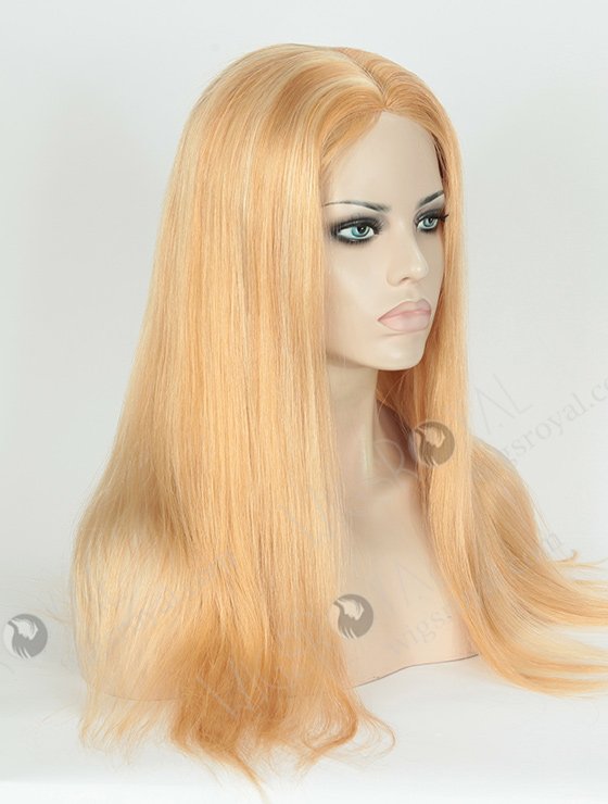 In Stock European Virgin Hair 20" Straight 27/613# Highlights Color Silk Top Glueless Wig GL-08022-2896