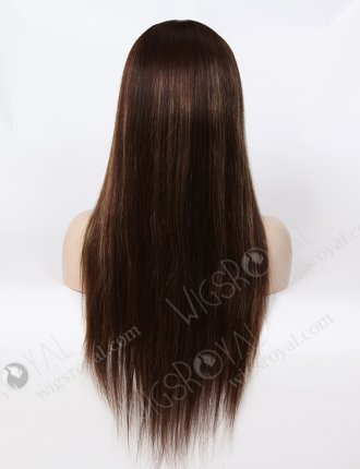 22 Inches European Hair Brown with Blonde Highlights Wig WR-LW-071