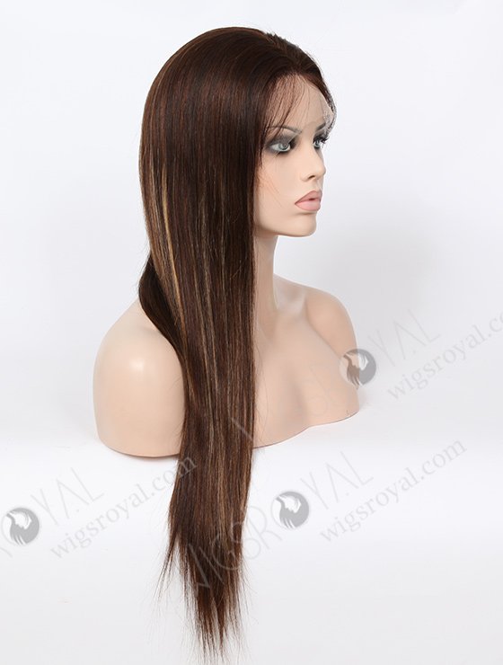 22 Inches European Hair Brown with Blonde Highlights Wig WR-LW-071-2950