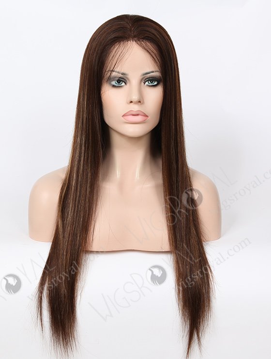 22 Inches European Hair Brown with Blonde Highlights Wig WR-LW-071-2952