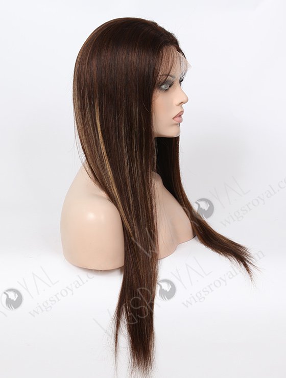22 Inches European Hair Brown with Blonde Highlights Wig WR-LW-071-2951