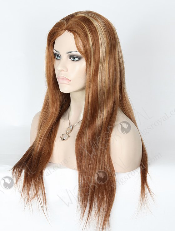 In Stock European Virgin Hair 20" Straight 10/25# Highlights Silk Top Glueless Wig GL-08005-2904