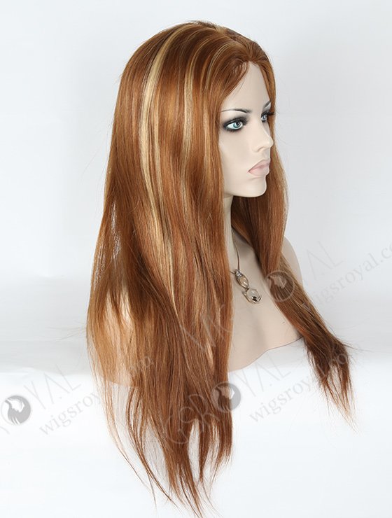 In Stock European Virgin Hair 20" Straight 10/25# Highlights Silk Top Glueless Wig GL-08005-2905