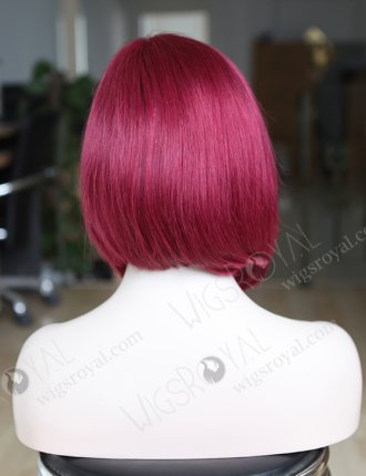 Aubergine Color Human Hair Bob Wigs WR-LW-081