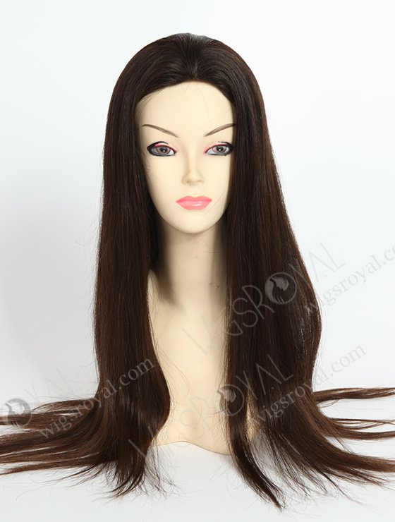 In Stock European Virgin Hair 22" Natural Straight Natural Color Glueless Silk Top Wig GL-08014-3080