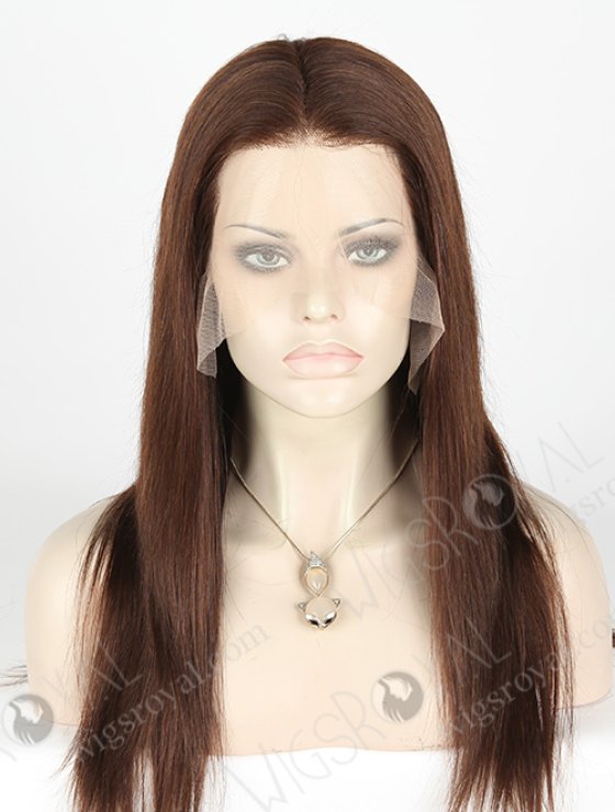 In Stock Indian Remy Hair 16" Straight Color 3# Blended Color Lace Front Wig MLF-01014-3041