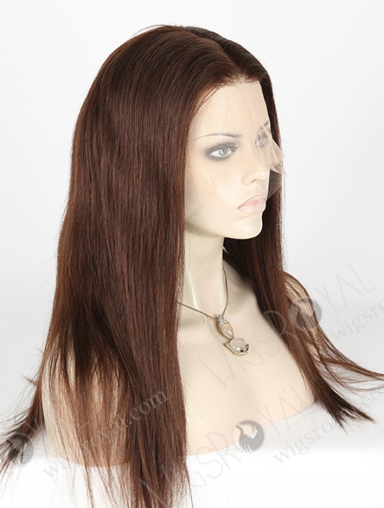 In Stock Indian Remy Hair 16" Straight Color 3# Blended Color Lace Front Wig MLF-01014-3043