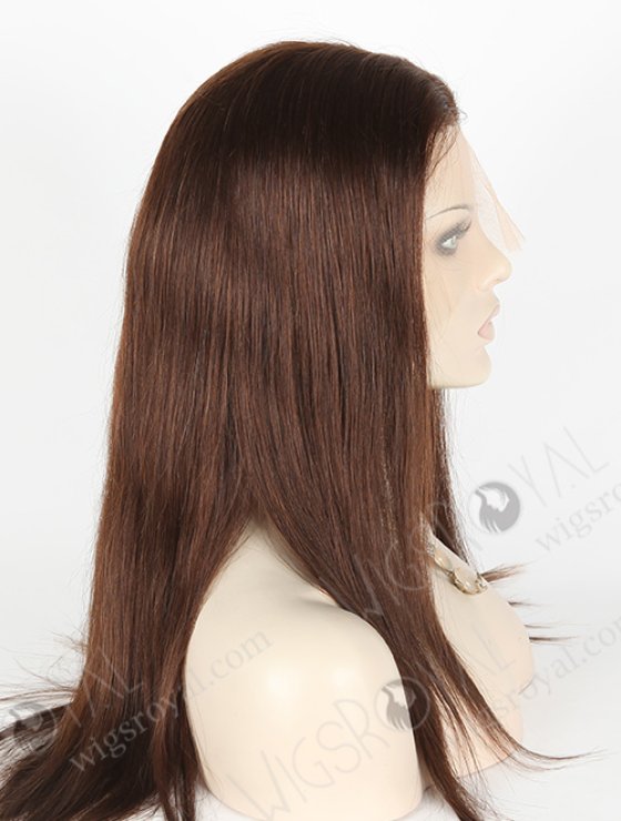 In Stock Indian Remy Hair 16" Straight Color 3# Blended Color Lace Front Wig MLF-01014-3045