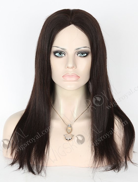 In Stock Chinese Virgin Hair 16" Light Yaki Natural Color Silk Top Glueless Wig GL-07013-3132