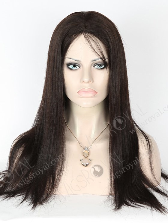 In Stock Chinese Virgin Hair 18" Light Yaki Natural Color Silk Top Glueless Wig GL-07012-3140