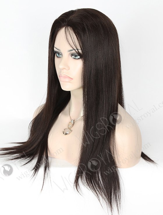 In Stock Chinese Virgin Hair 18" Light Yaki Natural Color Silk Top Glueless Wig GL-07012-3141