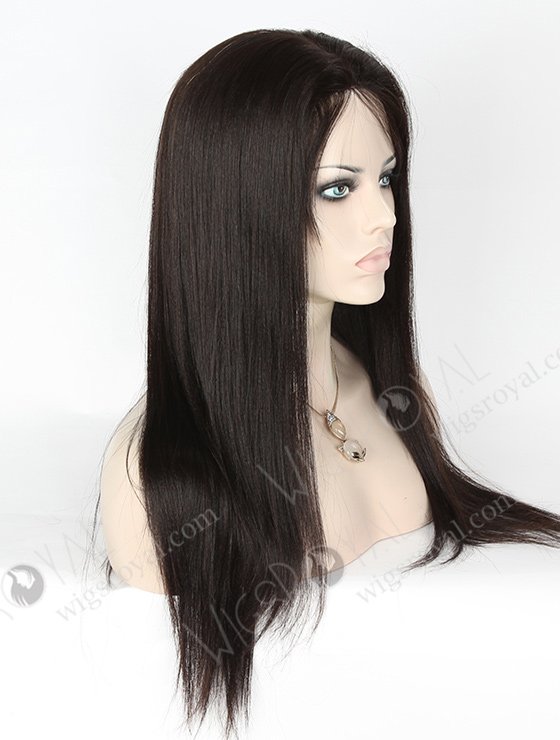 In Stock Chinese Virgin Hair 18" Light Yaki Natural Color Silk Top Glueless Wig GL-07012-3142