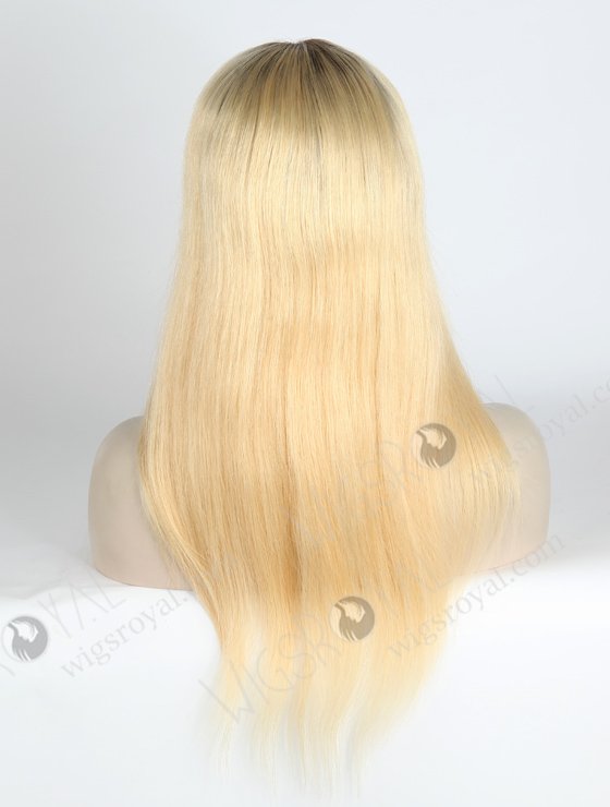Blonde Wig With Dark Roots Human Hair Hand Tied Lace Front Wigs | In Stock European Virgin Hair 16" Straight T9/22# Color Lace Front Silk Top Glueless Wig GLL-08010-3490