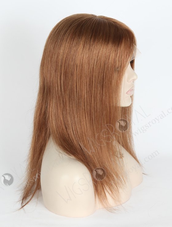 Ladies Glueless Silk Base Wigs 100 Human Hair Brown Colored Wigs | In Stock European Virgin Hair 14" Straight 6#/8# Evenly Blended Color Lace Front Silk Top Glueless Wig GLL-08008-3465