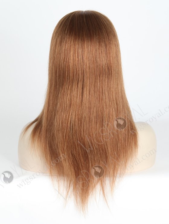 Ladies Glueless Silk Base Wigs 100 Human Hair Brown Colored Wigs | In Stock European Virgin Hair 14" Straight 6#/8# Evenly Blended Color Lace Front Silk Top Glueless Wig GLL-08008-3467