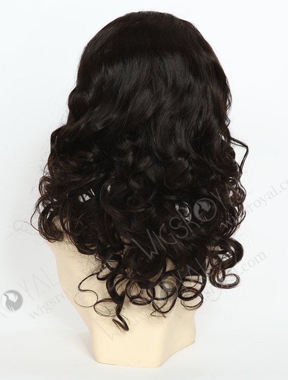 In Stock Indian Remy Hair 16" Big Curl Natural Color Silk Top Glueless Wig GL-01008-3360