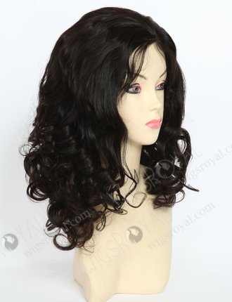 In Stock Indian Remy Hair 16" Big Curl Natural Color Silk Top Glueless Wig GL-01008