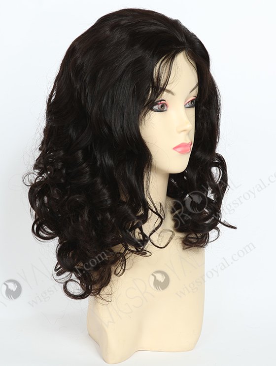 In Stock Indian Remy Hair 16" Big Curl Natural Color Silk Top Glueless Wig GL-01008-3357