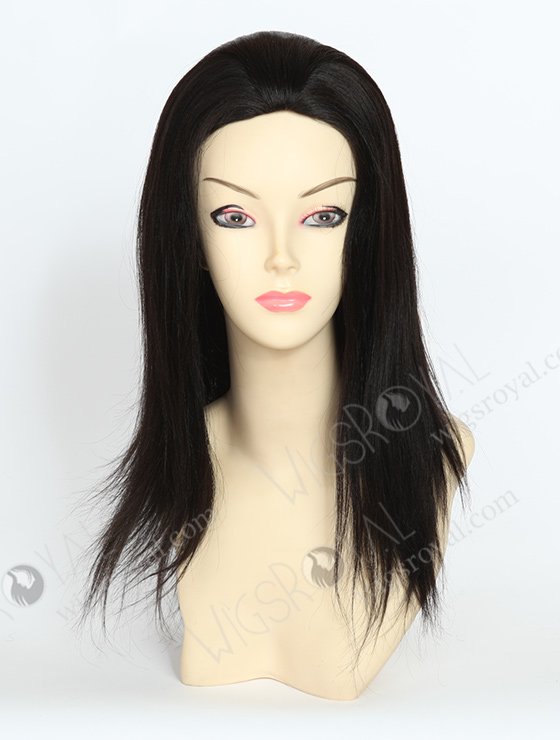 In Stock Indian Remy Hair 14" Yaki 1b# Color Silk Top Glueless Wig GL-01018-3344