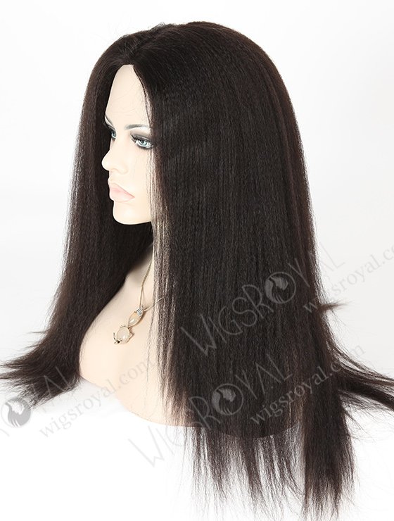In Stock Indian Remy Hair 18" Kinky Straight 1b# Color Full Lace Glueless Wig GL-01034-3276