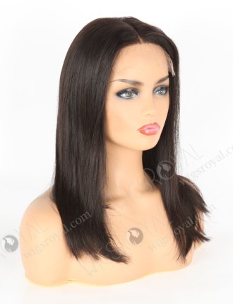 In Stock Indian Remy Hair 16" Bob Straight Natural Color 5"×5" HD Lace Closure Wig CW-01009