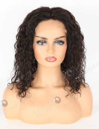 In Stock Indian Remy Hair 14" Water Wave Natural Color 5"×5" HD Lace Closure Wig CW-01007
