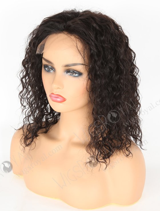 In Stock Indian Remy Hair 14" Water Wave Natural Color 5"×5" HD Lace Closure Wig CW-01007-3212