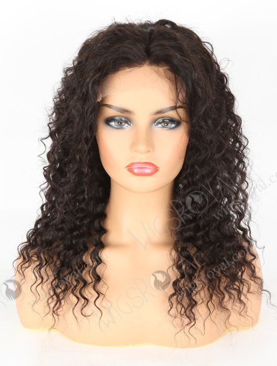 In Stock Indian Remy Hair 16" Deep Wave Natural Color 5"×5" HD Lace Closure Wig CW-01003-3157