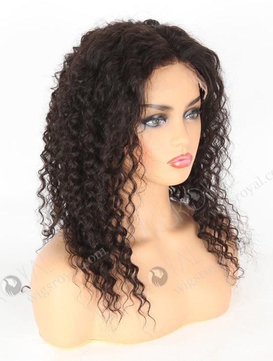 In Stock Indian Remy Hair 16" Deep Wave Natural Color 5"×5" HD Lace Closure Wig CW-01003-3159