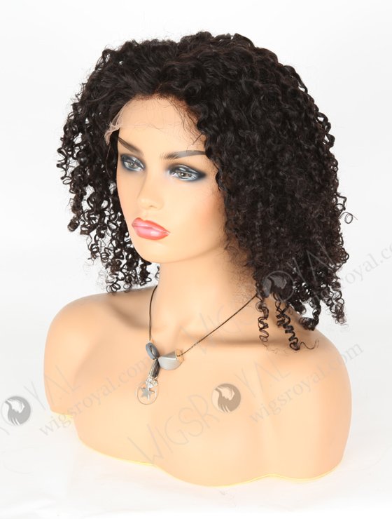 In Stock Indian Remy Hair 14" Tight Pissy Natural Color 5"×5" HD Lace Closure Wig CW-01010-3390