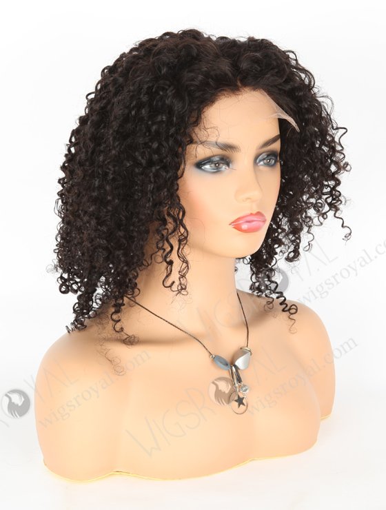 In Stock Indian Remy Hair 14" Tight Pissy Natural Color 5"×5" HD Lace Closure Wig CW-01010-3393