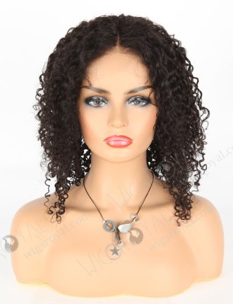 In Stock Indian Remy Hair 16" Tight Pissy Natural Color 5"×5" HD Lace Closure Wig CW-01011