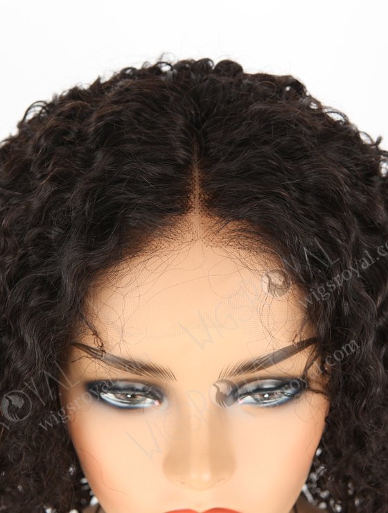 In Stock Indian Remy Hair 16" Tight Pissy Natural Color 5"×5" HD Lace Closure Wig CW-01011-3407