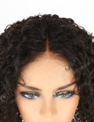In Stock Indian Remy Hair 16" Tight Pissy Natural Color 5"×5" HD Lace Closure Wig CW-01011