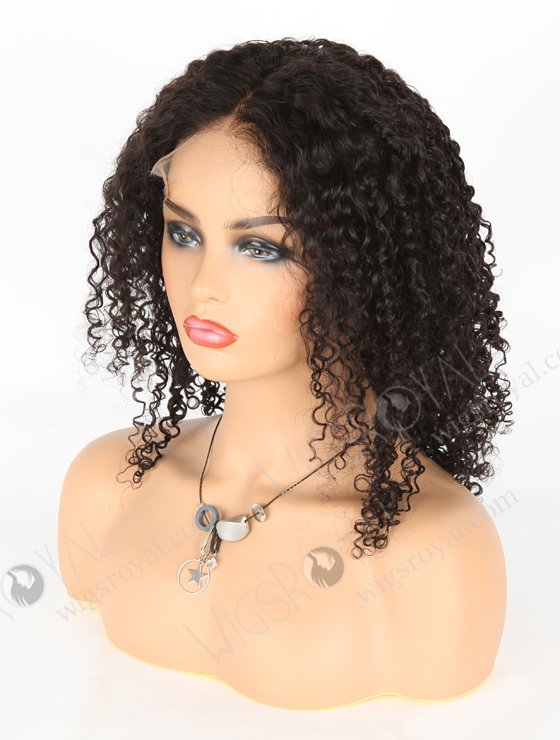 In Stock Indian Remy Hair 16" Tight Pissy Natural Color 5"×5" HD Lace Closure Wig CW-01011-3409